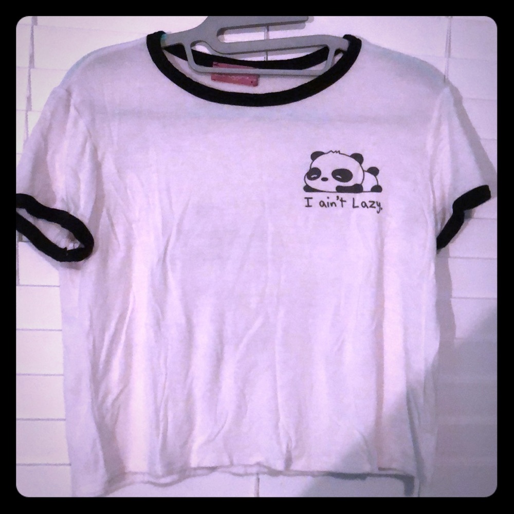 Lazy panda crop top